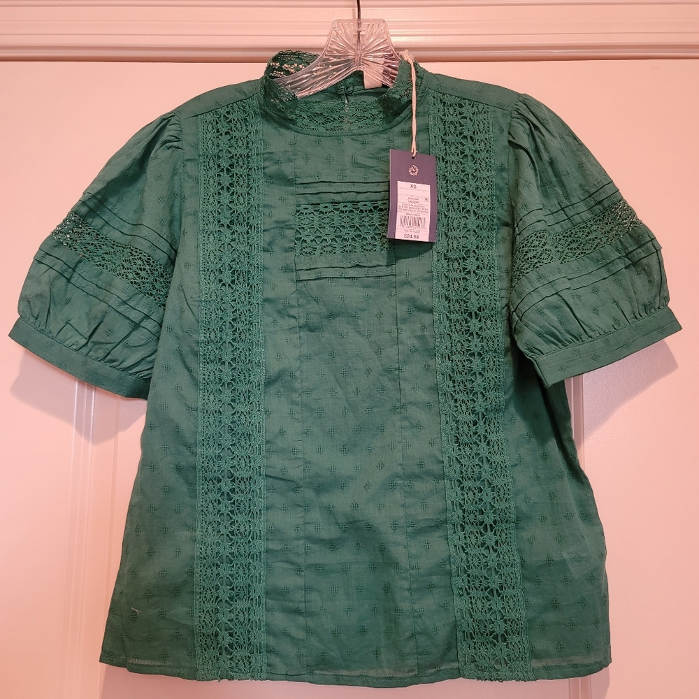 Universal Thread Puff Sleeve Eyelet Blouse